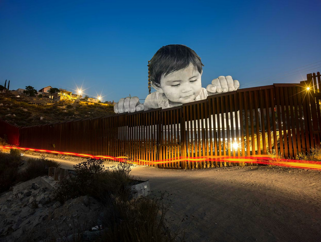 An image showing a refugee camp.